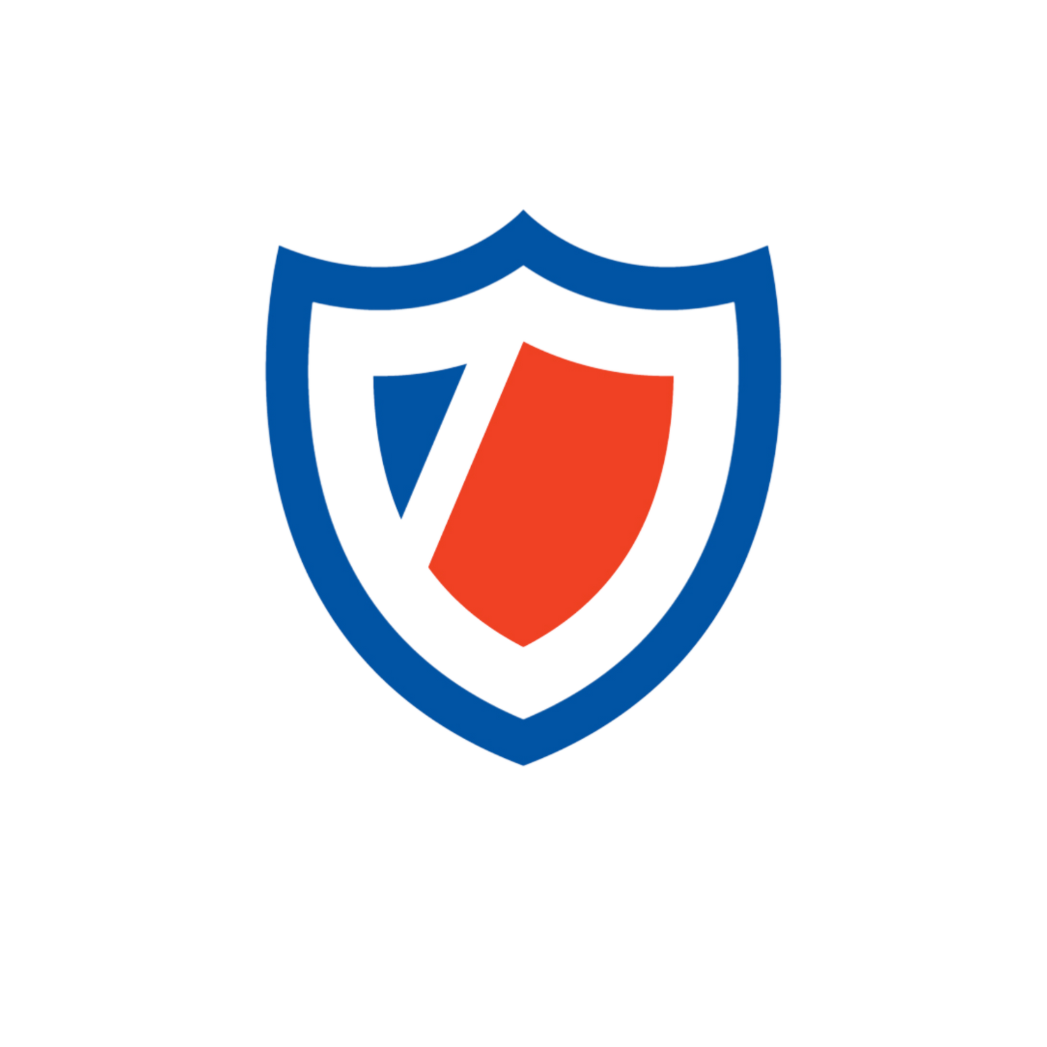 Blue and red shield logo on a white background for the coast guard