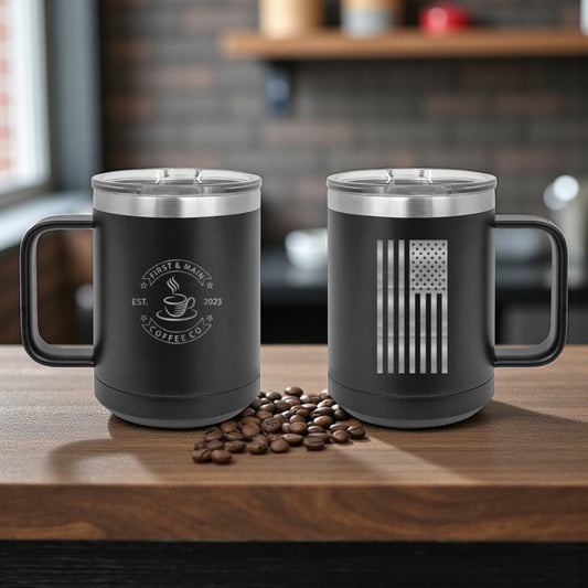 On The Go Mug With Lid - First And Main Coffee Company